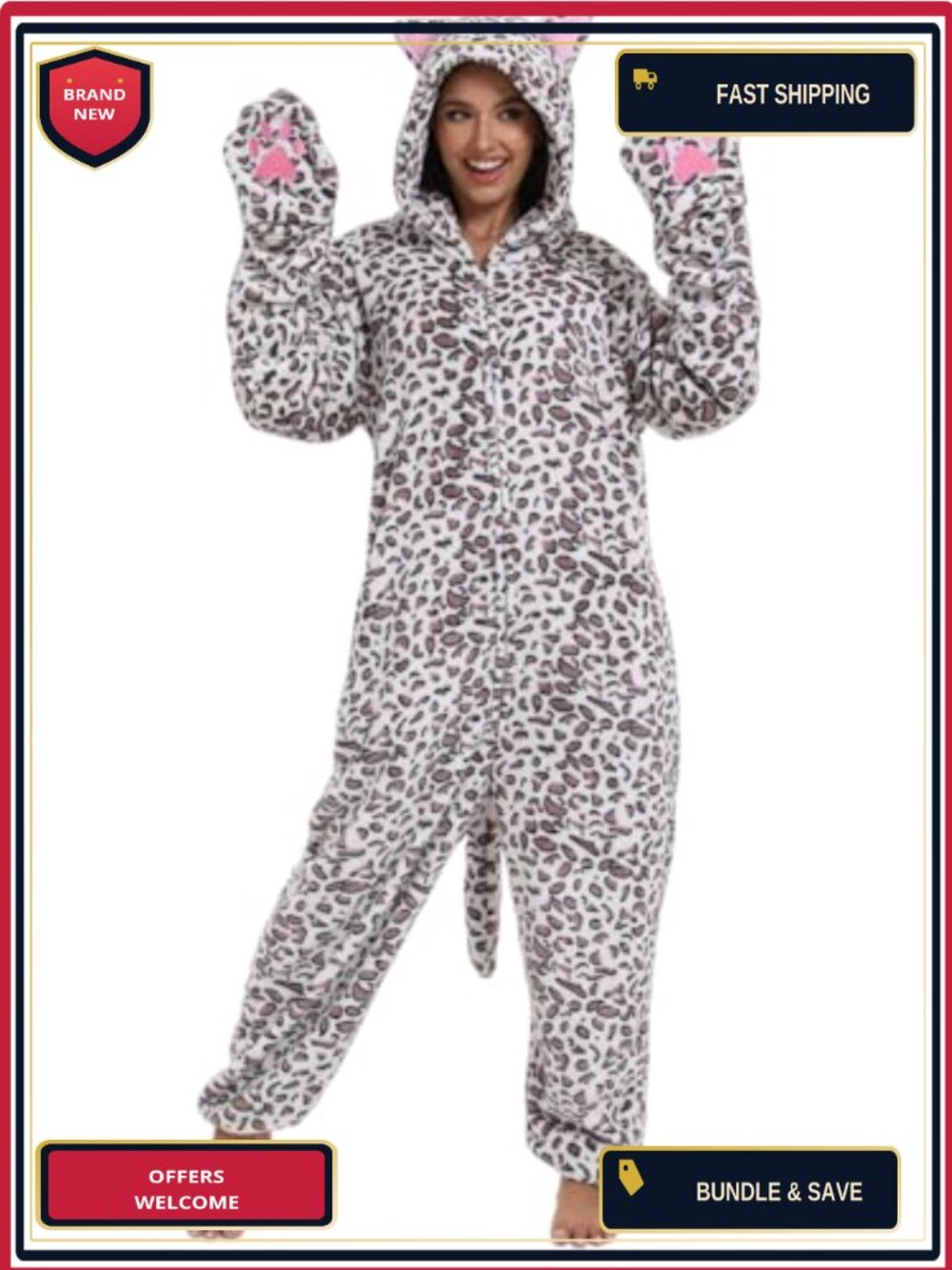 Unisex Adult Onesie Animal Fleece One Piece Pajama Costume Halloween Cosplay